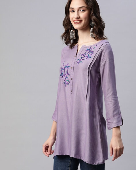 SHEWILL Embroidered A-Line Tunic