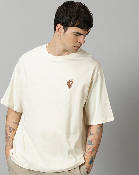 Men Graphic Print Crew-Neck Oversized T-Shirt