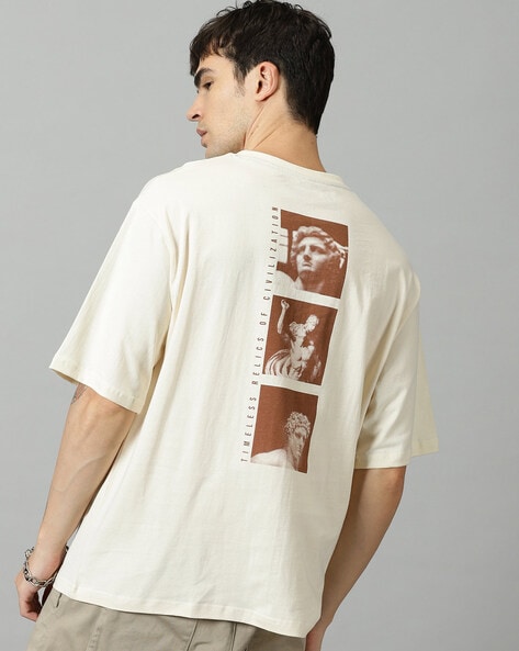 Men Graphic Print Crew-Neck Oversized T-Shirt