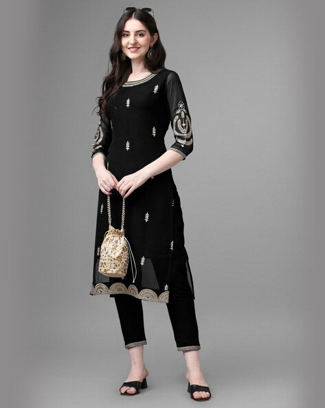 Embellished Straight Kurta