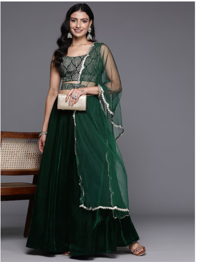 Embroidered Thread Work Ready to Wear Lehenga & Blouse With Dupatta