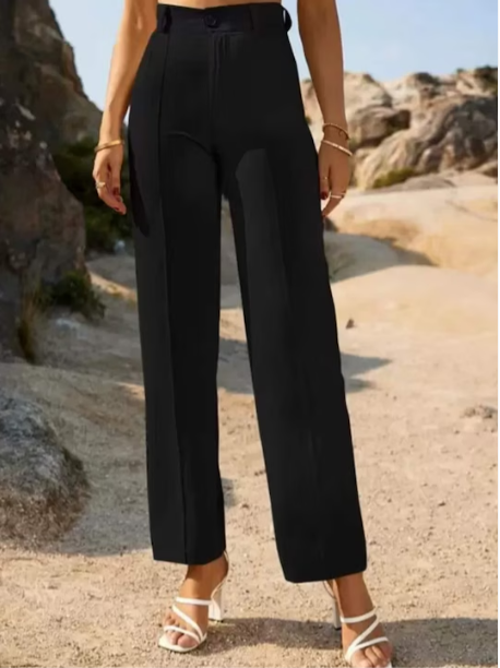 BAESD Women Relaxed Straight Fit Parallel Trousers