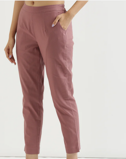 Rose Taupe Cotton Pant