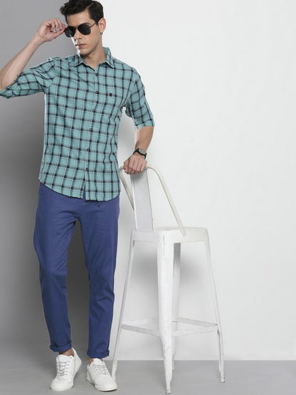 Men Blue Slim Fit Trousers