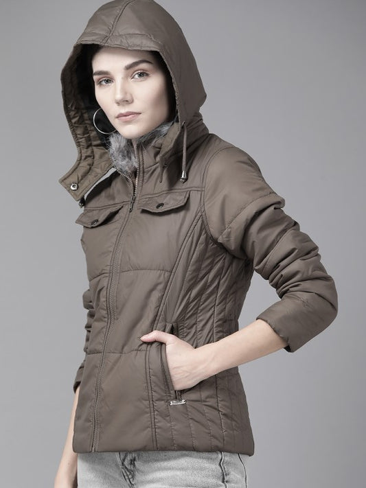 Women Olive Green Parka Jacket