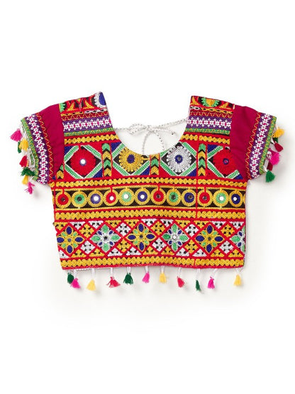 Kutchi Embroidered Girls Chaniya Choli with Dupatta