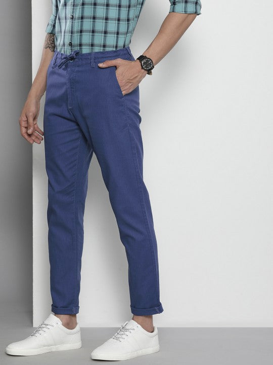 Men Blue Slim Fit Trousers