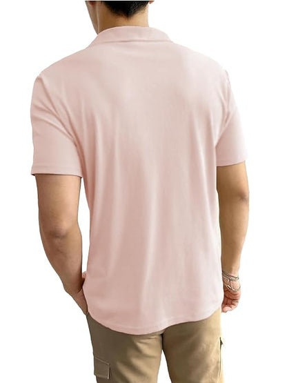 Men's Solid Half Sleeve with Regular Fit Knitted T-Shirt