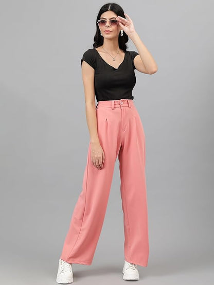 Womens Polyester Blend Baggy Fit Trousers Womens Baggy Fit Korean Polyester Blend Trousers Womens Korean Polyester Blend Trousers