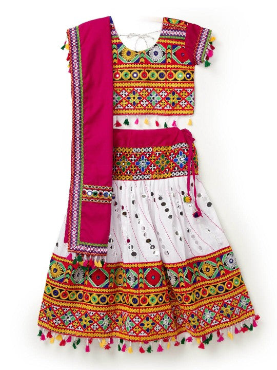 Kutchi Embroidered Girls Chaniya Choli with Dupatta