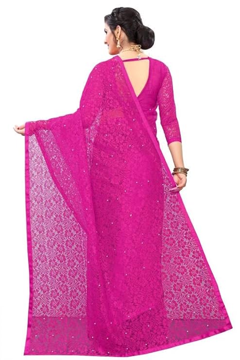 LOROFY Women's Net Saree (Brasoss