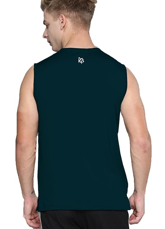 3Colors RGB Men's Light Weight Dryfit Sports Tank Top Vest with Running, Gym & Training Less is More