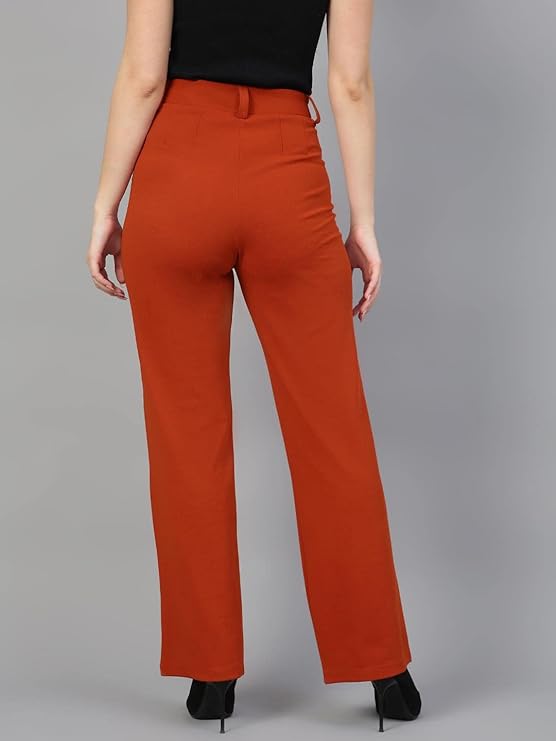 KOTTY Women Polyester Blend Solid Trousers