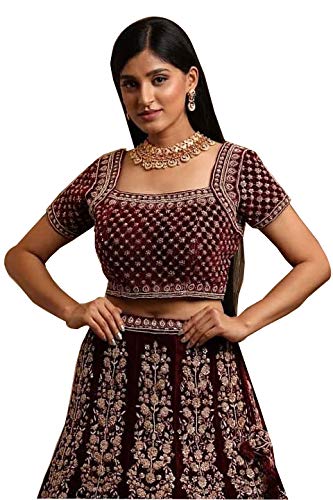 Dark Maroon Color Designer Art Silk Lehenga Choli In Lowest Rate