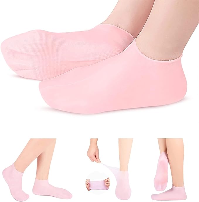 XENTAX Silicone Socks for Women, Moisturizing Foot Socks, Soft Gel Socks