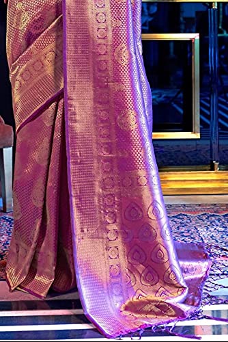 Varkala Silk Palace Women's shubh Vastram Kanchipuram Banarasi Lichi Silk Saree With blouse piece