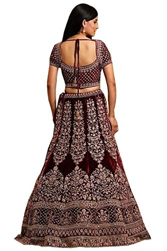 Dark Maroon Color Designer Art Silk Lehenga Choli In Lowest Rate