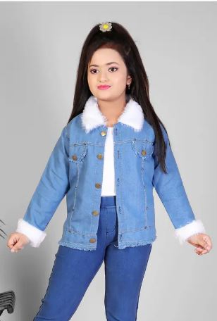 Girls winter denim jacket