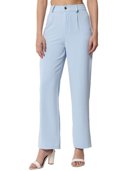 Women's High Rise Viscose Rayon Relaxed Fit Trousers