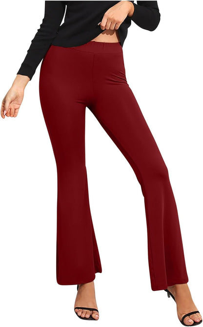 Women Slim Fit Maroon Viscose Rayon Trousers