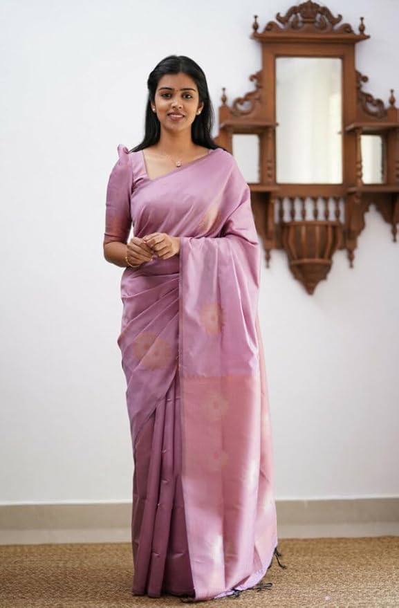 Women's Kanjivaram Soft Pure Silk Lovely Banarasi Sarees