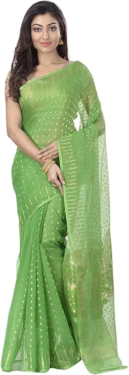 Piyari Fashion Self Design Bollywood Cotton Silk Jamdani Saree without Blouse Piece