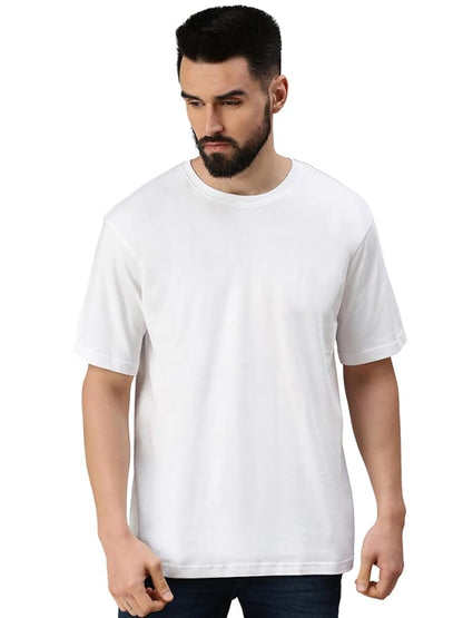 Round Neck Solid Pure 100% Cotton T-Shirt for Men