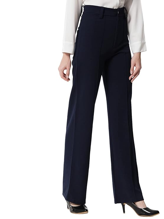 KOTTY Women Polyester Blend Solid Trousers