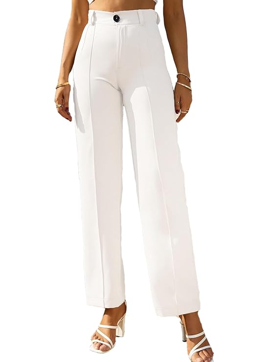 KOTTY Women's Regular Fit High Rise Solid Trousers