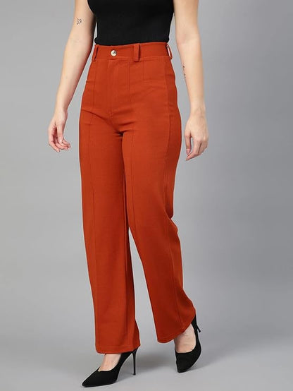 KOTTY Women Polyester Blend Solid Trousers