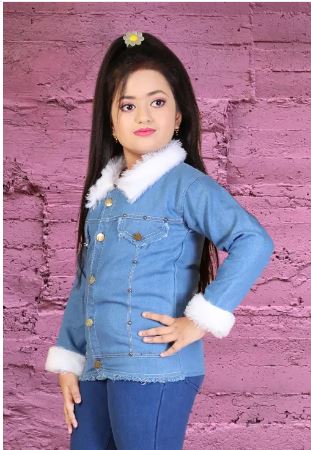 Girls winter denim jacket