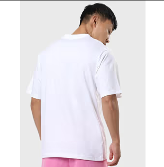 Men's White Graphic Oversized T-Shirt