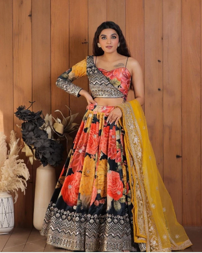 Multi Colored Heavy Wedding Wear Lehenga Choli