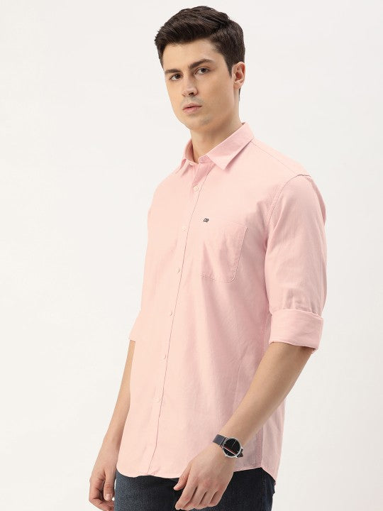 Men Slim Fit Opaque Pure Cotton Casual Shirt