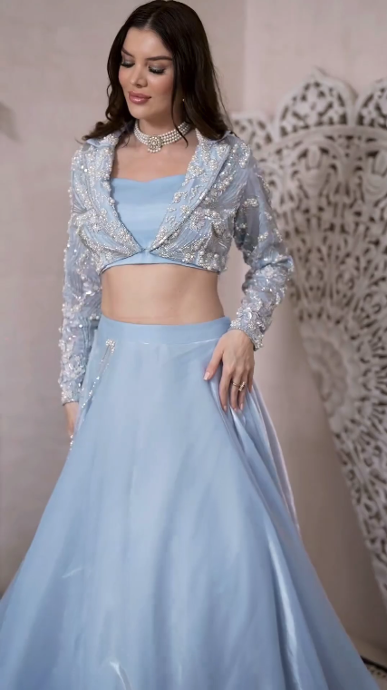 Blue Amaria Lehenga