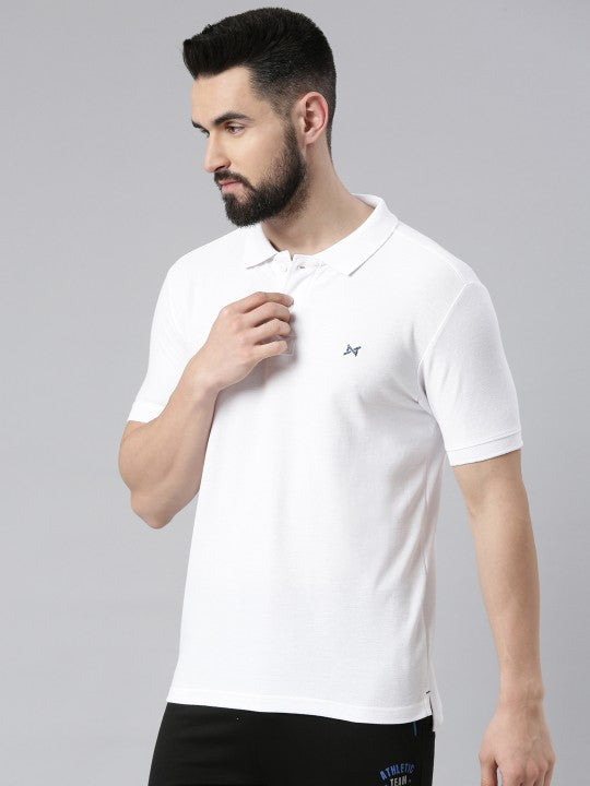 Men Solid Polo Collar Super Combed Cotton T-Shirt