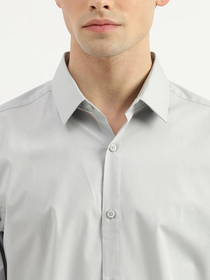 Cotton Spread Collar Slim Fit Curved Formal Shirt