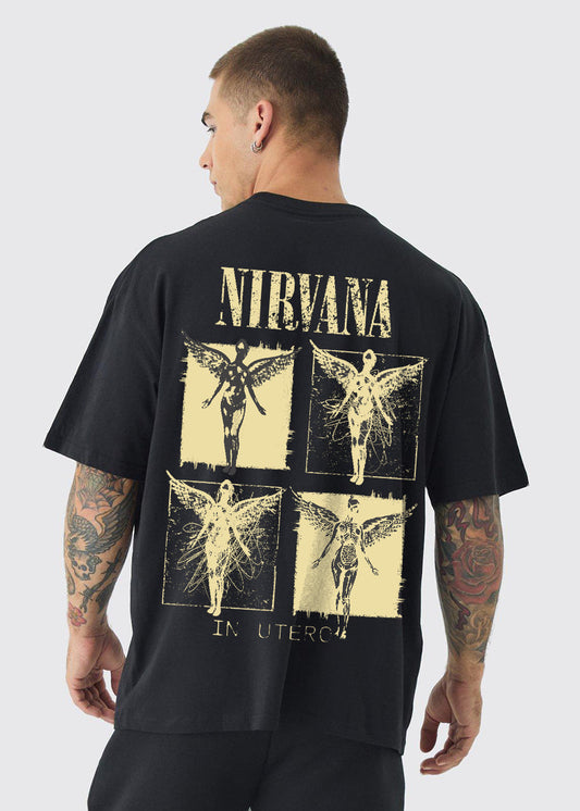 Vintage Nirvana Men Oversized Printed T-Shirt