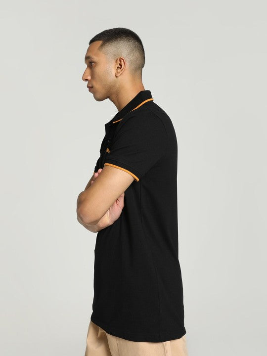 Collar Tipping Heather Slim-Fit Cotton Polo T-Shirt