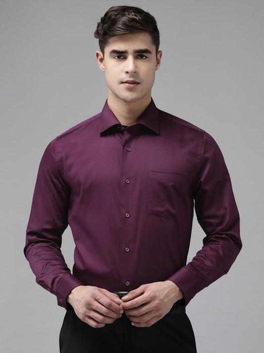 Men Pure Cotton Slim Fit Opaque Formal Shirt