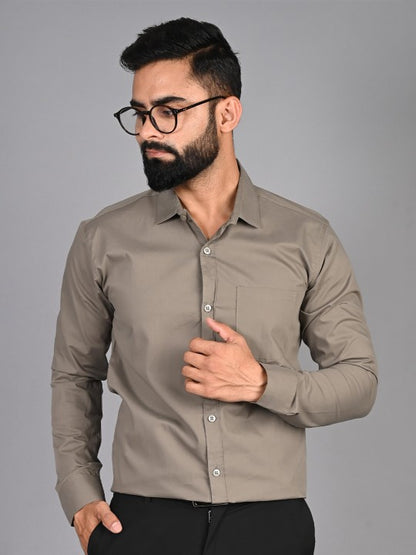 Slim Fit Spread Collar Long Sleeves Formal Shirt