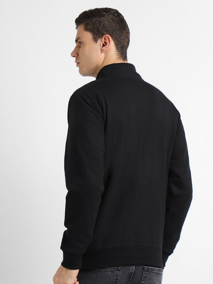 Mock Collar Front-Open Sweatshirt