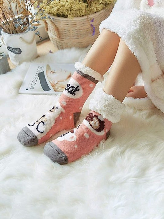 Patterned Calf-Length Cozy Thermal Socks