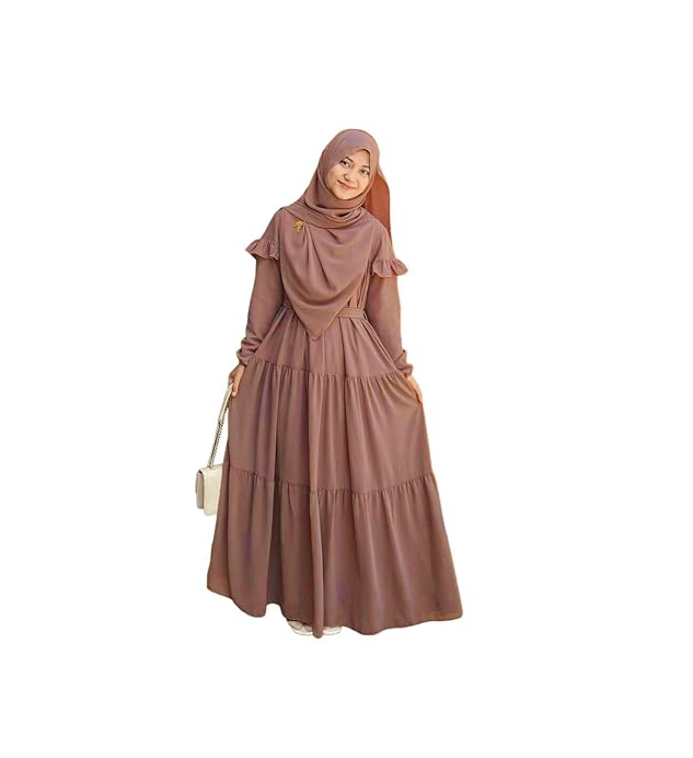 Women Nida Matte Self Design Abaya With Hijab