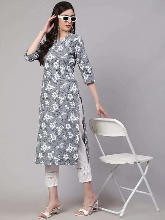 Women's Printed Crepe Straight Printed Kurti