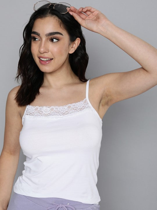 Women Solid Lacy Camisole