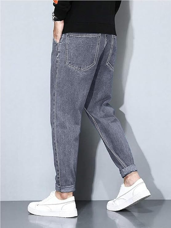 Men's Casual Stretchable Denim Tapered Fit Carrot Jeans