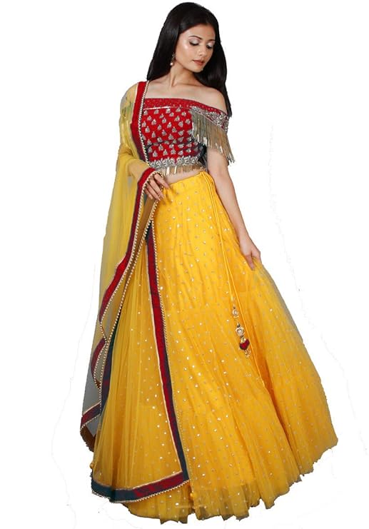 Women's Tissue Semi-stitched LehengaCholi