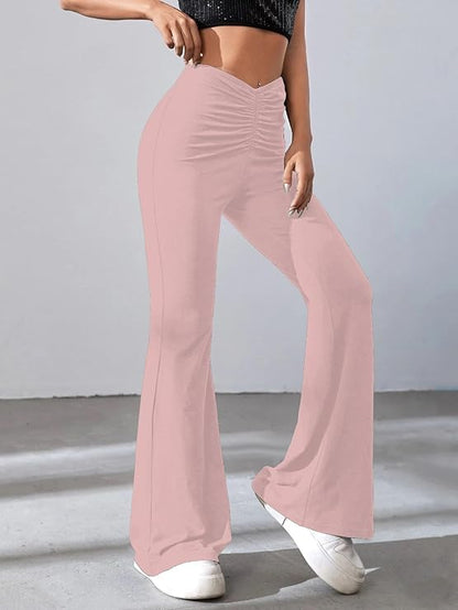 Women's Solid Gathering Front Skinny Trousers