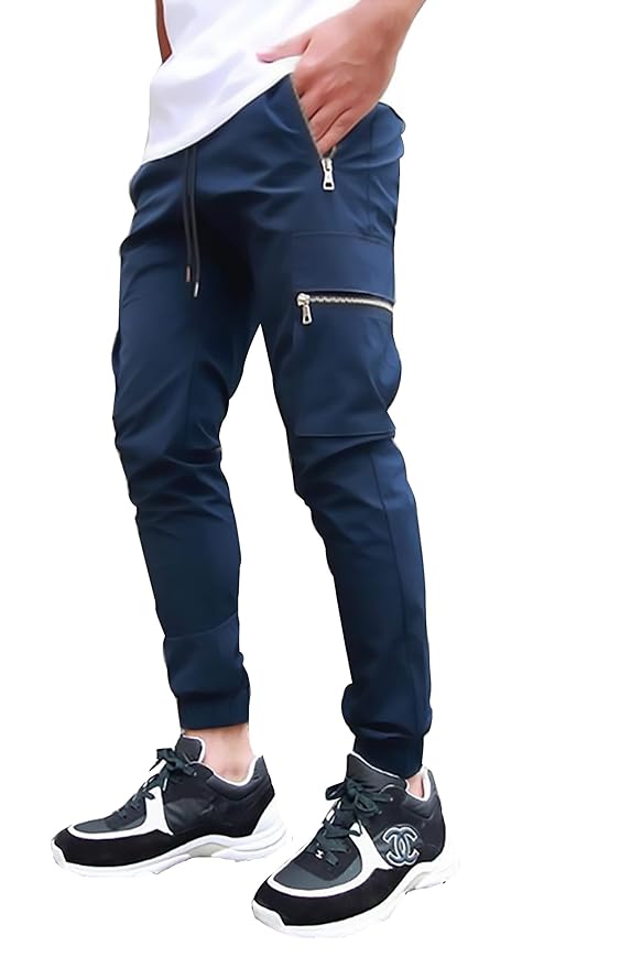 Men's Polyester Solid Men Stylish Cargo Track Pants